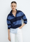 Mango Polo rayas camisa combinado - Azul marino oscuro