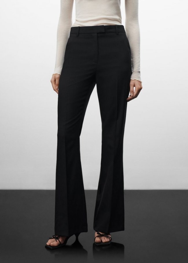 Mango Pantalón traje 100% lana virgen - Negro