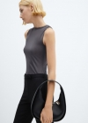 Mango Top tirantes elástico - Gris antracita