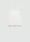 Mango Camiseta tirantes volante - Blanco roto
