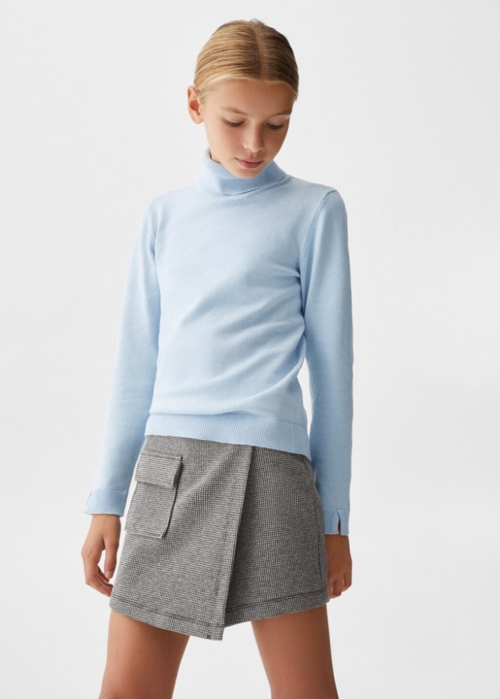 Mango Jersey cuello alto - Azul celeste