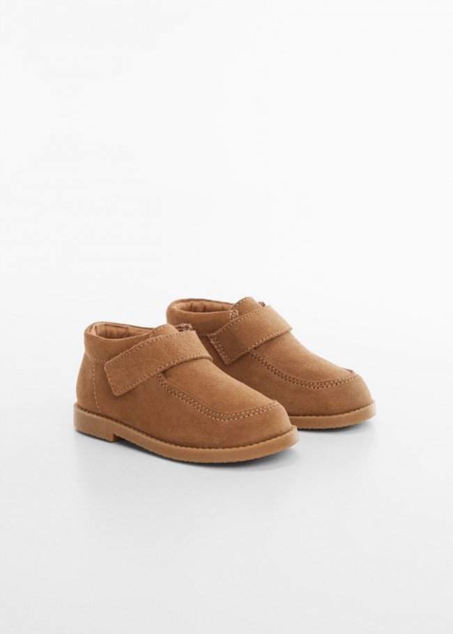 Mango Zapato piel velcro - Marrón
