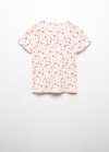 Mango Camiseta estampada algodón - Blanco roto
