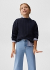 Mango Jeans culotte tiro alto - Azul claro