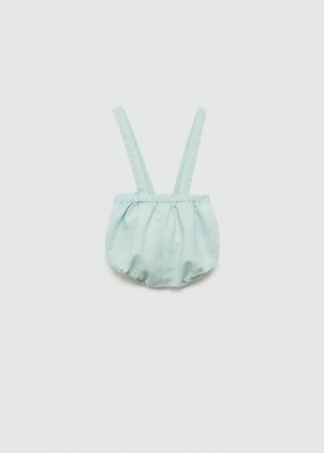 Mango Bermudas lino tirantes - Verde pastel