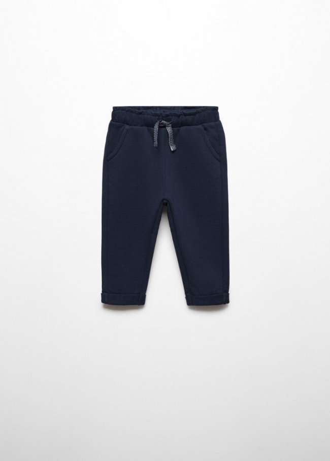Mango Pantalón jogger algodón - Azul marino oscuro