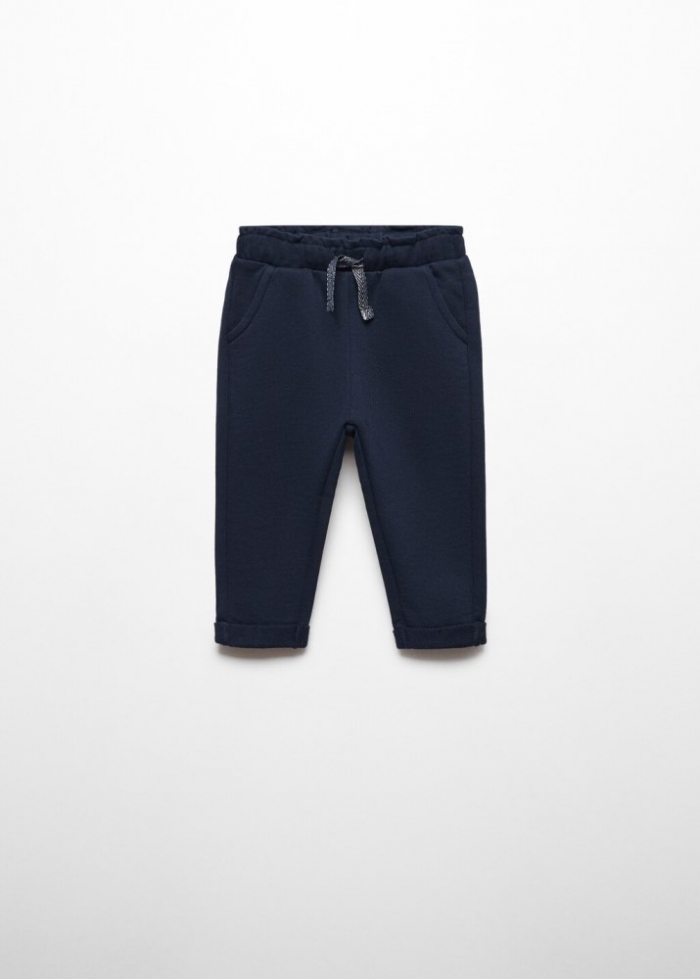 Mango Pantalón jogger algodón - Azul marino oscuro