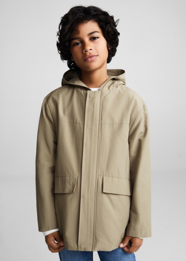 Mango Parka capucha - Marrón medio