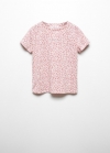 Mango Camiseta logo manga corta - Rosa