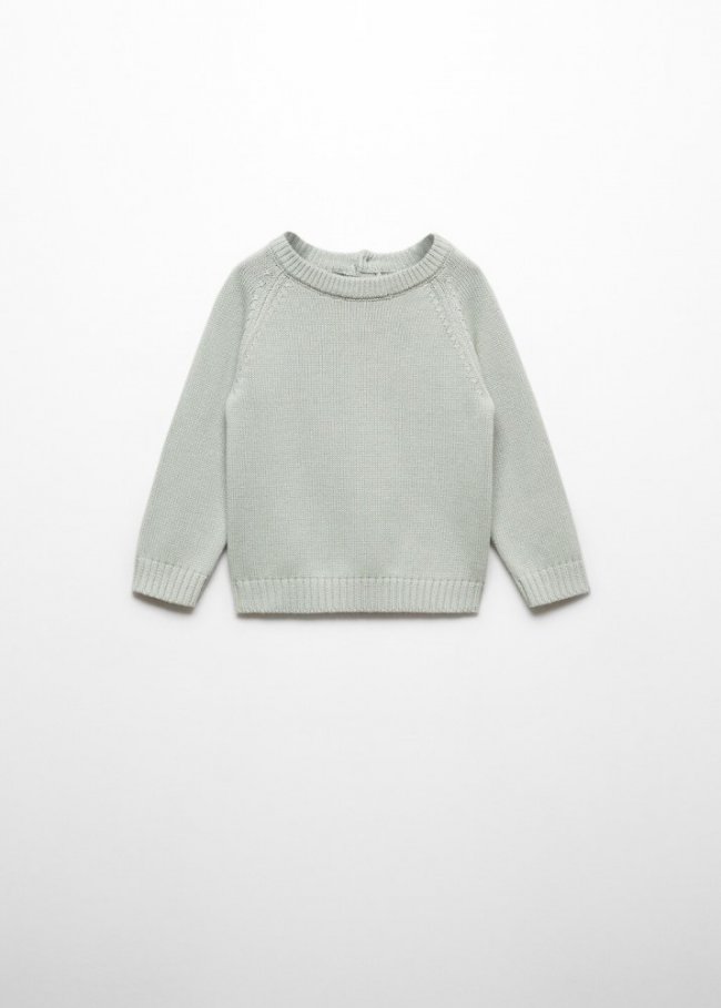 Mango Jersey punto algodón - Verde agua
