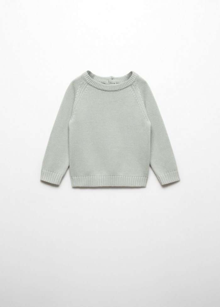 Mango Jersey punto algodón - Verde agua