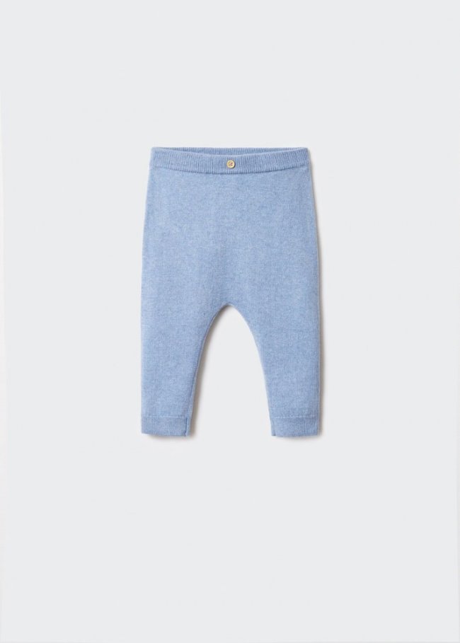 Mango Pantalón punto - Azul