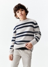 Mango Jersey punto rayas - Gris claro/pastel