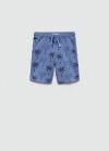 Mango Bermuda estampado palmeras - Azul