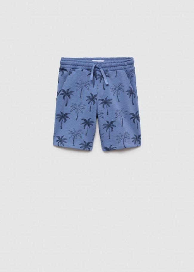 Mango Bermuda estampado palmeras - Azul
