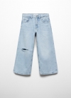 Mango Jeans culotte algodón - Azul claro