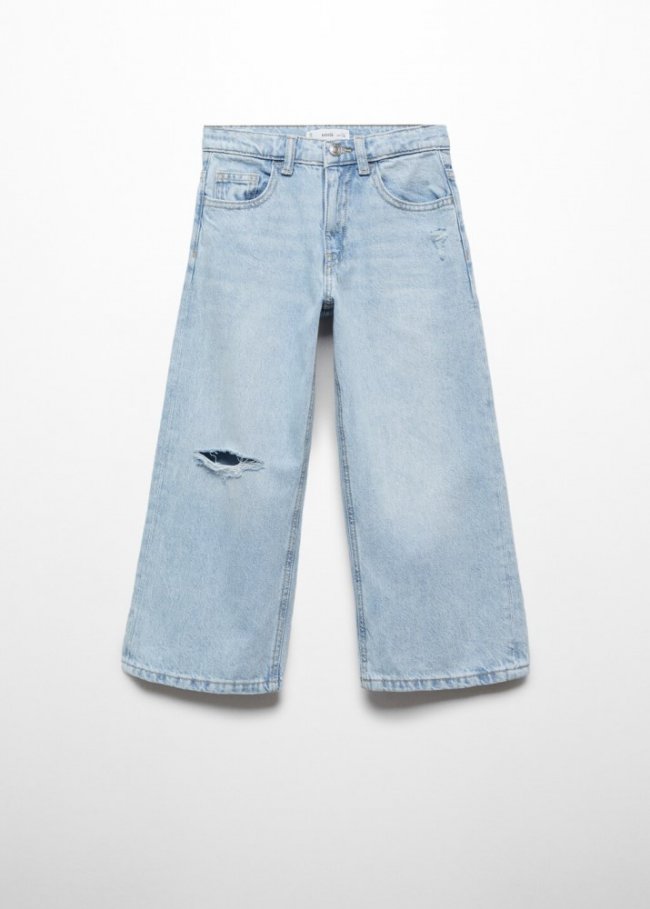 Mango Jeans culotte algodón - Azul claro