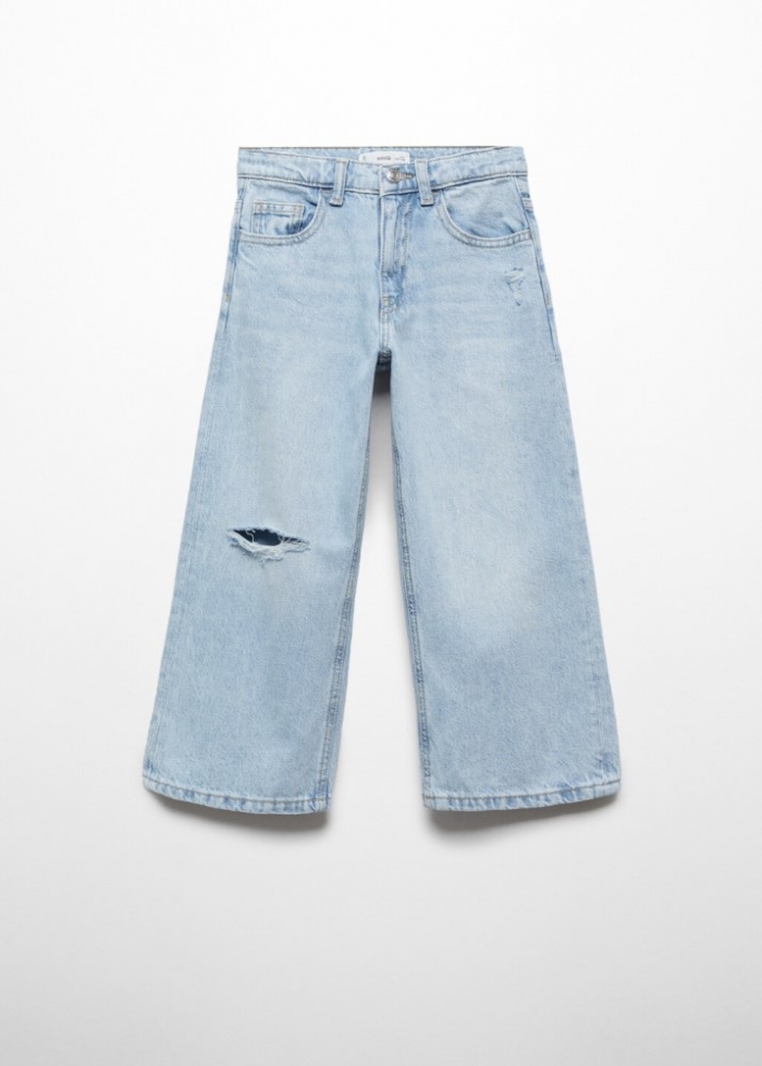 Mango Jeans culotte algodón - Azul claro