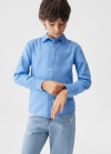 Mango Camisa algodón lino - Azul eléctrico