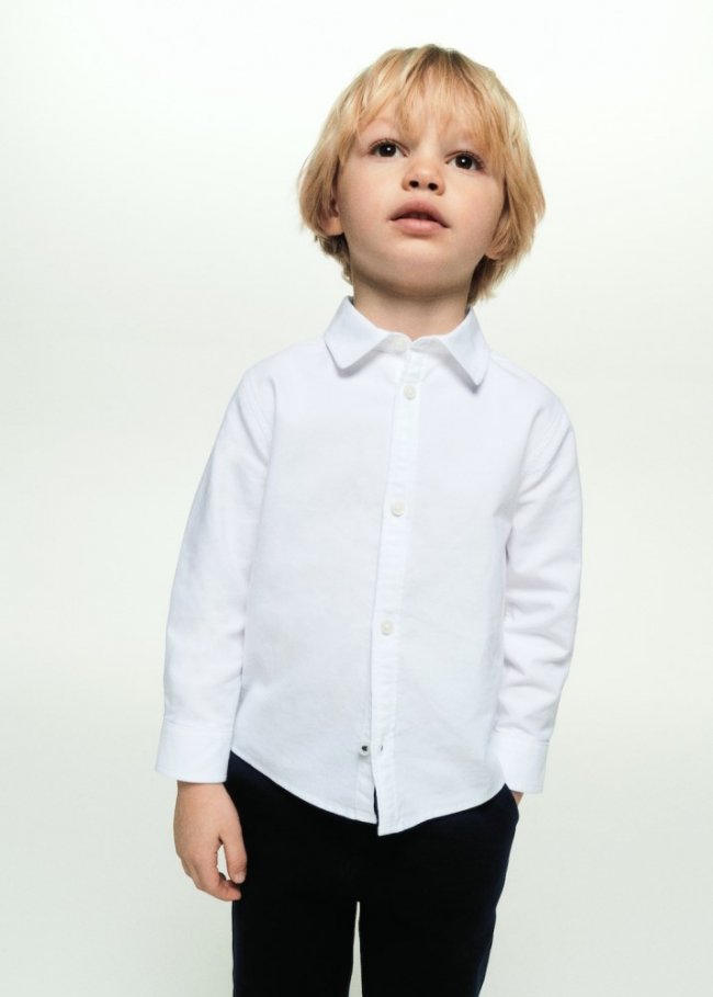 Mango Camisa Oxford algodón - Blanco