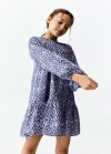 Mango Vestido algodón estampado - Azul marino oscuro