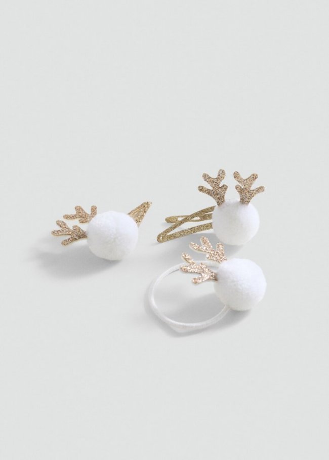 Mango Pack gomas y clips navideños - Crudo