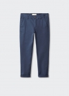 Mango Pantalón chino algodón - Azul eléctrico