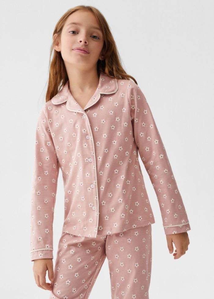 Mango Pijama largo estampado - Rosa