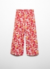 Mango Pantalón recto estampado - Rojo