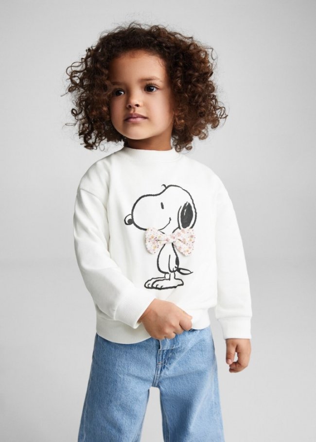 Mango Sudadera Snoopy algodón - Blanco roto