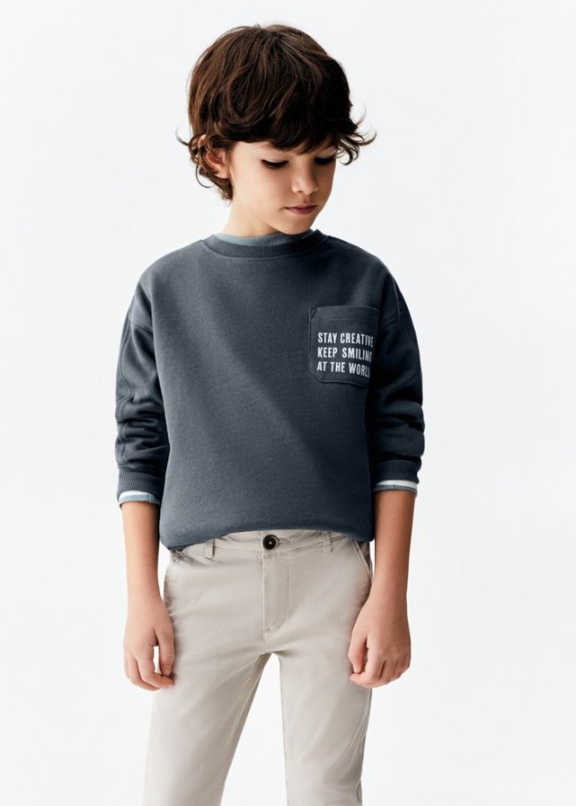 Mango Pantalón chino algodón - Gris hielo