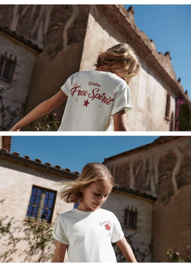 Mango Camiseta estampada estrella - Blanco roto