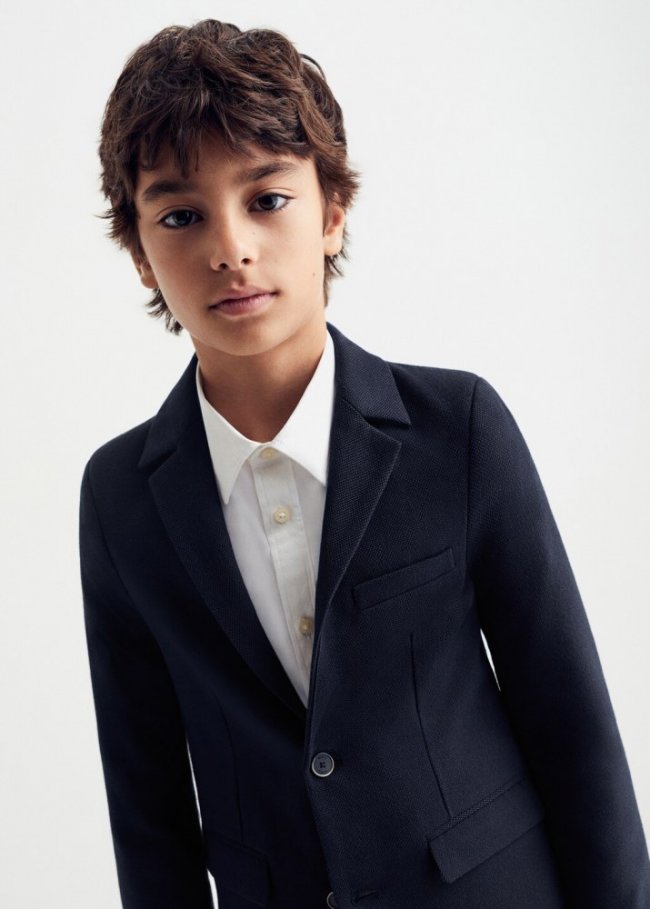 Mango Americana traje slim fit textura - Azul marino