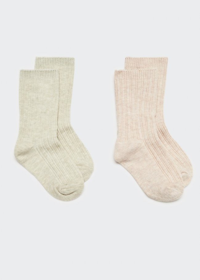 Mango Pack 2 calcetines punto - Verde pastel