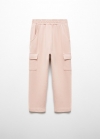 Mango Pantalón cargo cintura elástica - Rosa