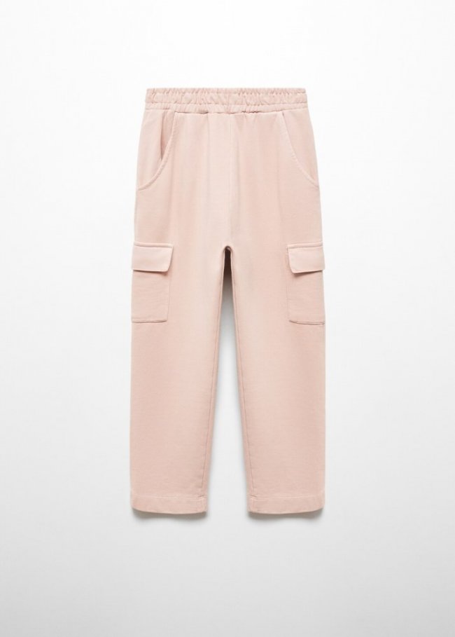 Mango Pantalón cargo cintura elástica - Rosa