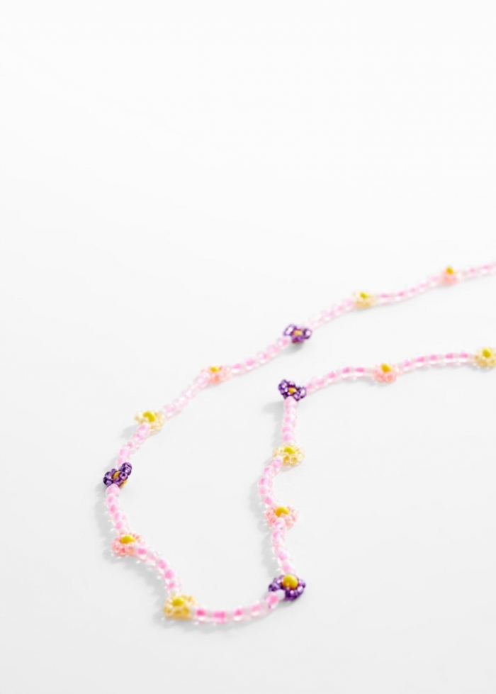 Mango Cadena gafas flores - Rosa
