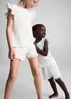 Mango Pijama algodón volantes - Blanco roto