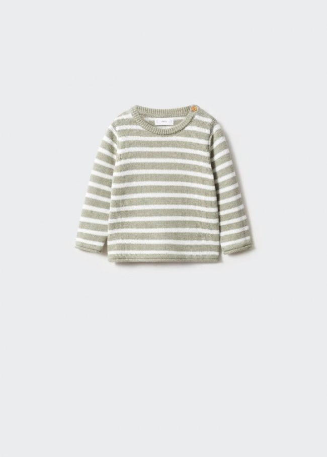 Mango Jersey rayas algodón - Verde