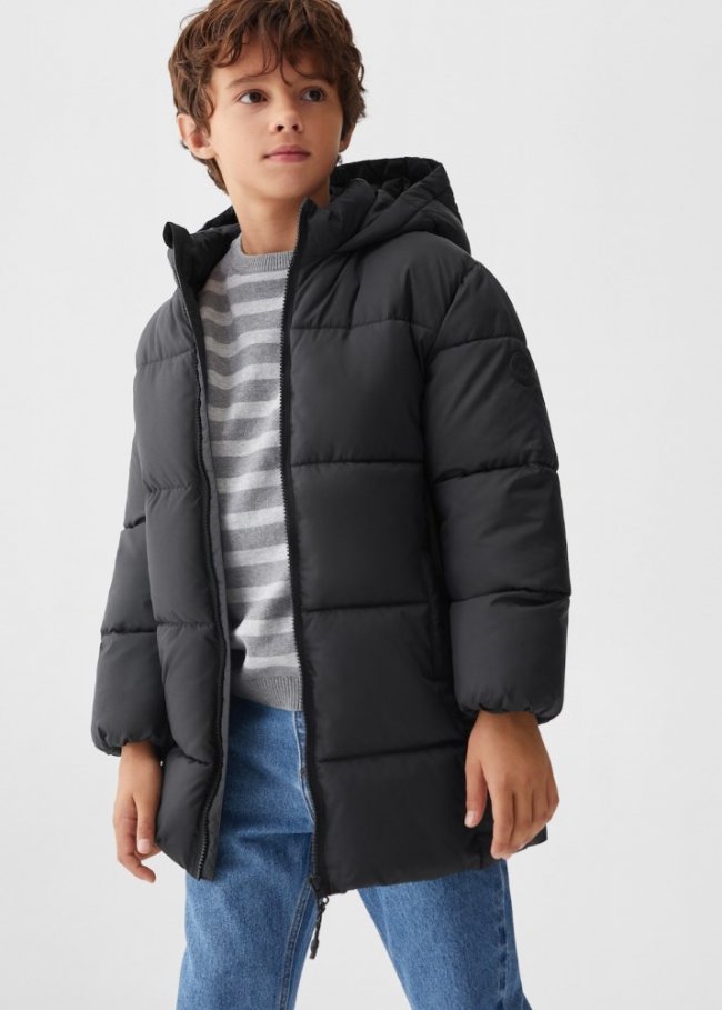 Mango Anorak largo acolchado - Negro