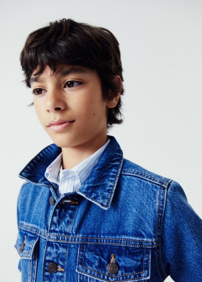Mango Chaqueta vaquera bolsillos - Azul oscuro
