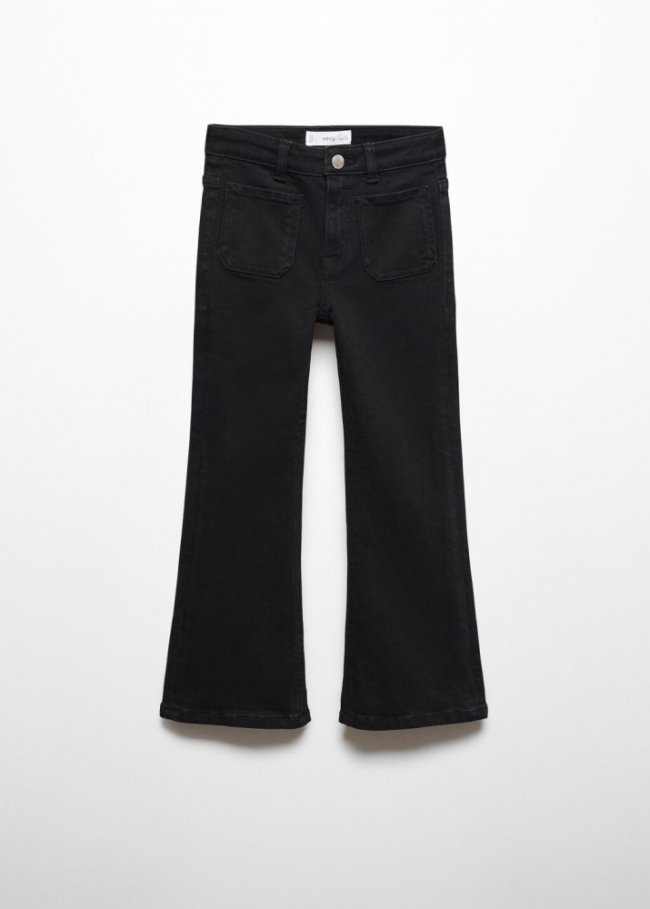 Mango Jeans flare bolsillos - Denim negro