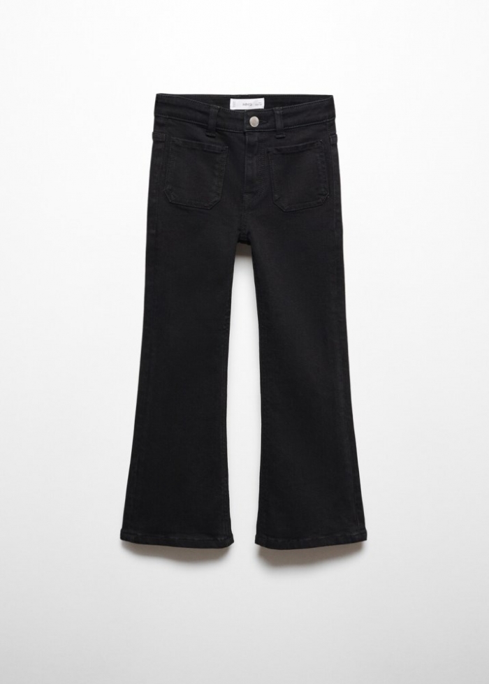 Mango Jeans flare bolsillos - Denim negro