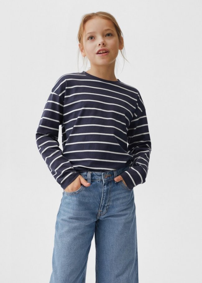 Mango Jeans culotte algodón - Azul medio
