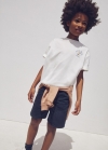 Mango Camiseta algodón estampado - Blanco roto