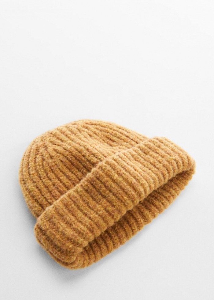 Mango Gorro punto - Mostaza
