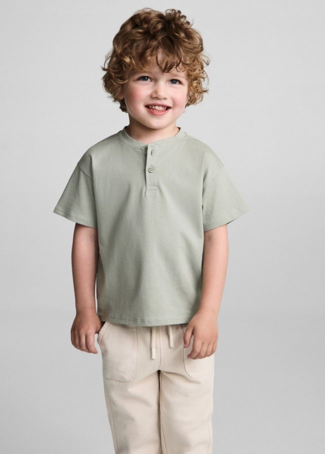 Mango Camiseta básica algodón - Khaki