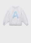 Mango Sudadera estampada relieve - Gris claro vigoré