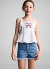 Mango Shorts vaqueros botones - Azul medio