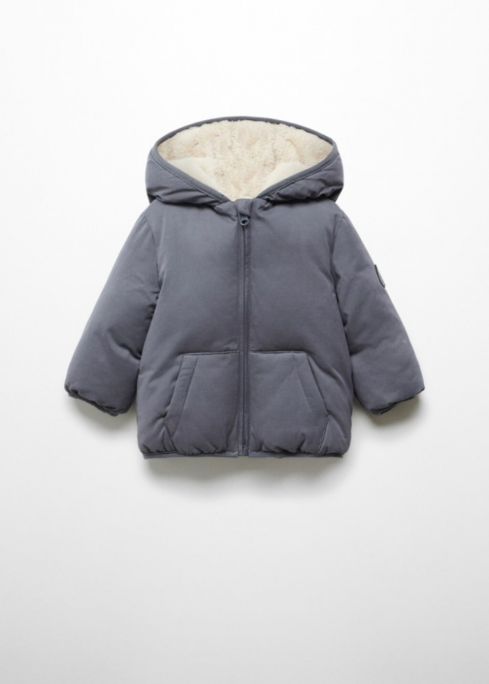 Mango Anorak acolchado algodón - Gris antracita
